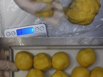 step17: 最少放入雪櫃半小時，拿出來分成30g一粒後再放入雪櫃備用，如果之前做好，從雪櫃拿出來要回軟後再包餡