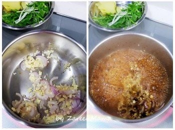 step3: 等雞放涼時，準備<span class="group_2">雞汁</span>。先爆蒜茸及乾蔥，再加<span class="group_2">雞汁</span>料，滾 5分鐘，盛起待用。切好雞，淋上雞身，最後準備油。