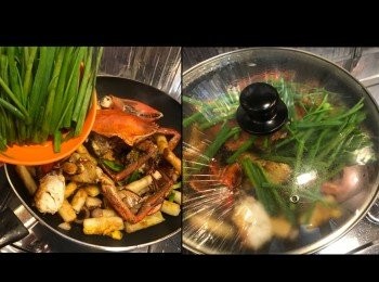 step9: 再加入蔥，蓋蓋焗約5分鐘。