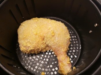 step7: 十分鐘後反一反雞脾。