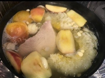 step4: 大火，水全滾落所有材料。