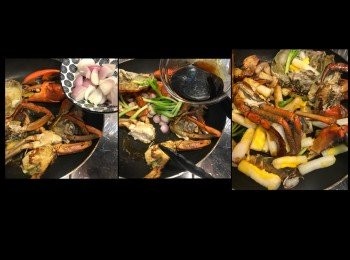 step8: 加入乾蔥、蔥白、<span class="group_2">調味料</span>、腸粉兜勻。