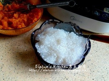 step8: 西米浸冰水10分鐘後瀝乾水份