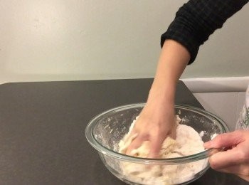 step10: 攪拌無粉粒 成團