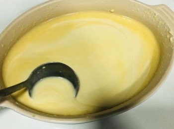 step3: 將粉漿取出，稍微拌勻