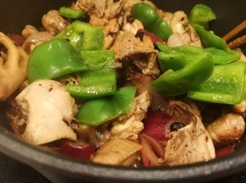 step7: 青椒回鑊。