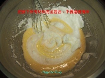 step12: 把餘下所有材料完全混合, 不要過度攪拌