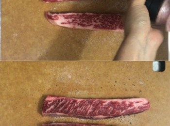 step5: 牛小排洗淨抹乾，灑上鹽及黑椒