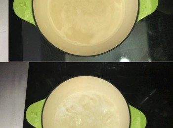 step7: 米洗淨後加入水，先用中火煮沸
之後用筷子拌一拌米飯