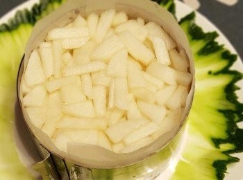 step6: 最後鋪上貢梨為頂層，壓實