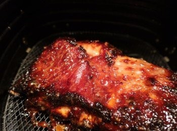 step10: 最後可再掃上麥糖再焗，這條豬肋骨焗了約45分鐘完成
