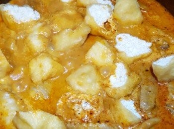 step4: 最後加入豆卜煮3分鐘， 即成