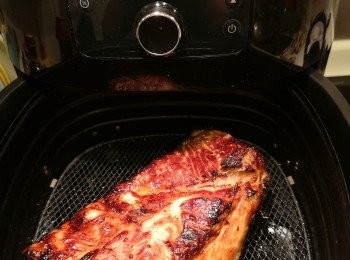 step5: 先焗15分鐘打開氣炸鍋。