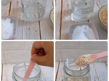 step4: 將材料加入玻璃樽內然後混合；