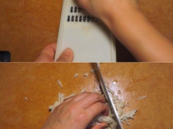 step8: 另一半先刨成絲，再切碎