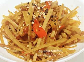 step5: 牛蒡含豐富的蛋白質及碳水化合物礦，還有抗癌之功效。