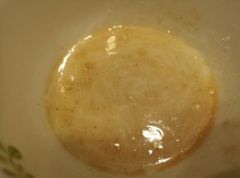 step7: 最後慢慢打茨汁，未必需要全部茨汁。目測效果。