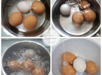 step1: 先將雞蛋由雪櫃拿出，等蛋回復室溫狀態。
準備【<span class="group_2">醬油</span>】。所有醬汁材料加入鍋中，滾後可以熄火，待涼。
 鍋放入凍水，加少許白醋，放入蛋。用筷子慢慢攪拌鍋內嘅水 (咁做可以令蛋黃置於雞蛋中心)。
直至水開始滾，開始計時 3分半鐘。
準備凍水，蛋一夠時間，立即放入凍水，急速冷卻。