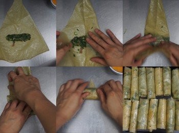 step6: 把所有腐皮卷包好後，預熱焗爐180度