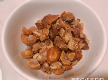 step2: 栗子去皮待涼後，切細粒