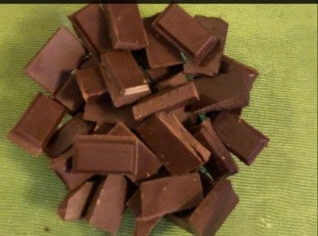 step3: 120克黑朱古力。