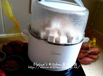 step4: 時間調至15分鐘蒸至半軟身