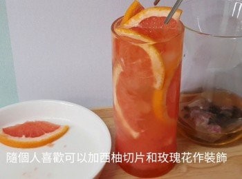 step10: 隨個人喜歡可以加西柚切片和玫瑰花作裝飾