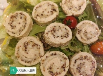 step6: 配上沙律菜，加上沙律醬或黑醋同食更滋味。