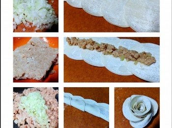 step1: 洋蔥去皮切細粒... 新豬肉解凍...  少許油將洋蔥和新豬肉稍稍爆香... 加素魚露和菇粉調味！
註： 有落鑊爆過的材料會較香... 如果嫌麻煩此步驟亦可省卻！