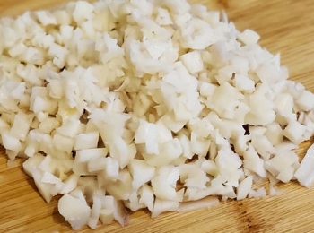 step3: 蓮藕去皮切碎