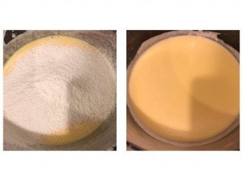 step3: 加入已過篩低粉和粟粉輕手搞拌至無粉粒