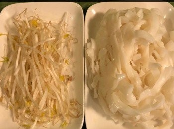 step3: 豆芽菜和河粉。