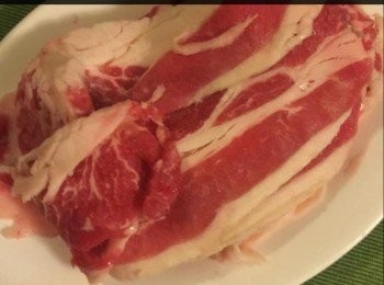 step4: 牛肉片。