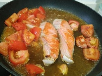 step8: 再加入紅三文魚