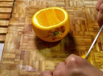step1: 渣橙汁
使用3/4個，全渣成鮮橙汁
