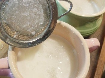 step7: 將冰糖和已浸發並隔水的雪燕放入燉盅內。