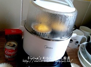 step12: 隔水用中火蓋上蓋蒸10分鐘 , 蒸好待20分鐘至涼