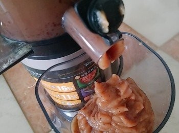 step5: 紅棗肉用慢磨機取蓉。(如沒有慢磨機，可用攪拌機也可。)
