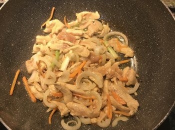 step6: 炒到半熟；