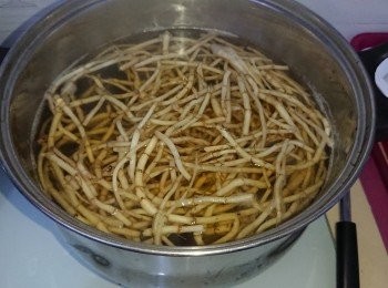 step5: 半小時後，才把魚腥草放進水裡，再多煮20-25分鐘。