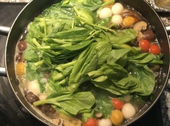 step9: 加入青菜；