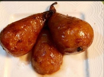 step3: 梨子已煮熟，然後取出放在另一個碟上待冷却備用。