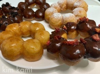 step4: 按個人喜好沾上巧克力,糖霜等 QQ波提就完成了