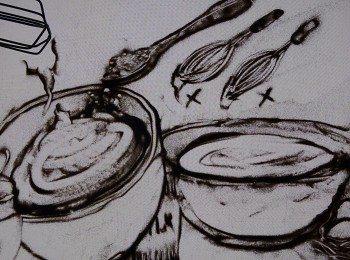 step5: 預備蛋白霜
Then prepare meringue

分3次加入30g糖
Add 30g sugar in 3 times

將蛋白打至濕性
High speed until it changes to soft peak

將一半蛋白霜加入蛋黃糊中
Add half of the meringue to batter

輕手攪拌至混合
Mix it 

將混合物倒入蛋白霜中
Add the mixture to another half meringue

輕手攪