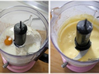 step1: 1 把鬆餅粉、蛋、鮮奶拌勻為麵糊