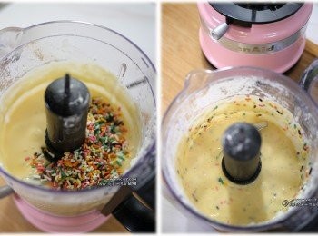 step2: 2 倒入巧克力米，拌勻