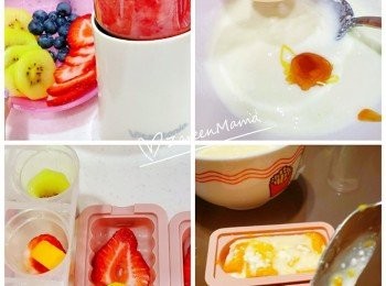 step2: 將乳酪加入益力多及蜜糖。