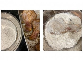 step3: 從雪櫃取出<a href="https://bit.ly/3zHU5V3" target="_blank" data-keyword="雞翼" class="guide-link"><strong>雞翼</strong></a> <span style="display:inline-block;vertical-align:middle;margin-top:-3px;color:initial;border-radius:3px;padding:2px 3px;font-size:12px;line-height:14px;background:#87d300;color:#fff;">即買</span> 腿，撲上蕃薯粉