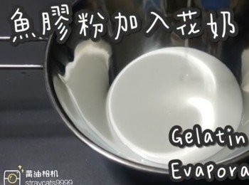 step29: 魚膠粉加入花奶
