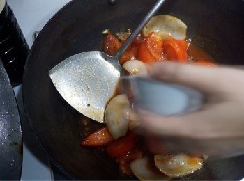 step10: 之後加入生粉水煮至稠